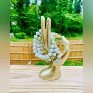 Mint Green Burmese  Jade Round Bead Unisex Jadeite Bracelet 10mm